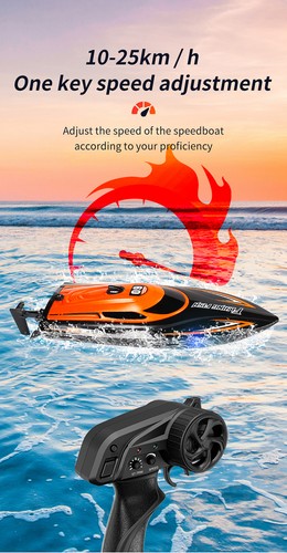 RC HJ812 Barco de carreras de alta velocidad 2,4G 10 km/h-25 km/h Barco de control remoto Juguetes - Imagen 17 de 25