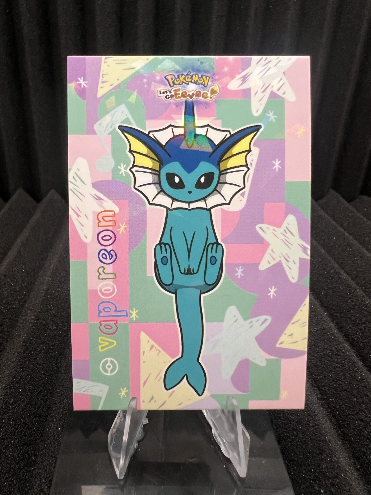 Floating Vaporeon - Cracked Ice Holo - Let's Go Eevee Database - Pokemon Card NM