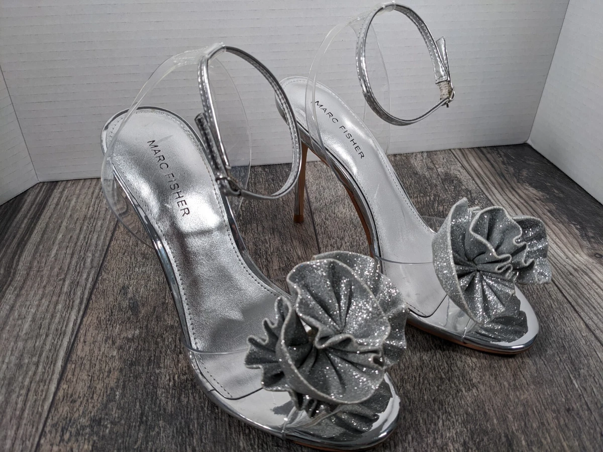 Marc fisher silver sandals clearance