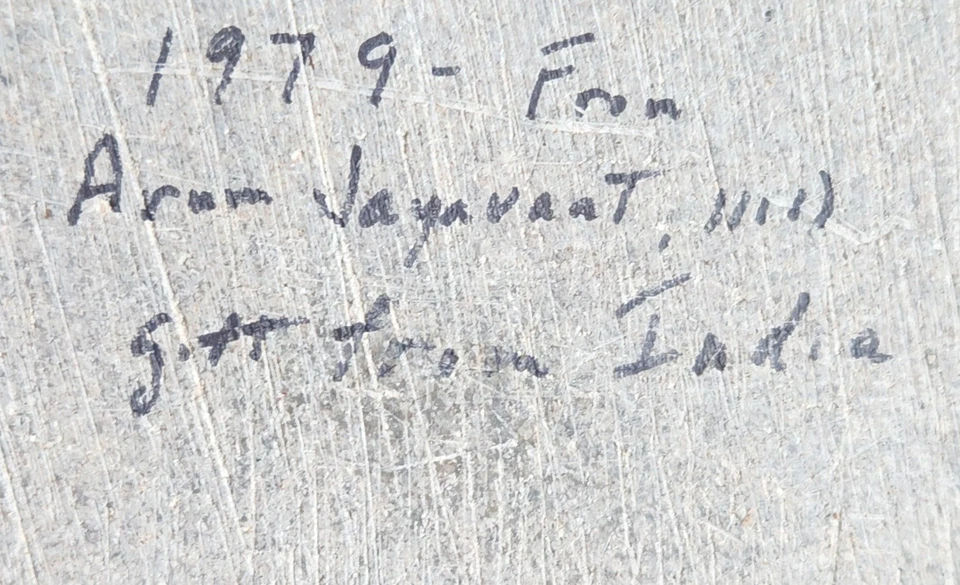 Figura Estatua Deidad Baterista Celestial Piedra Jabonera Tallada India De Colección 12" Foto 3 de 4