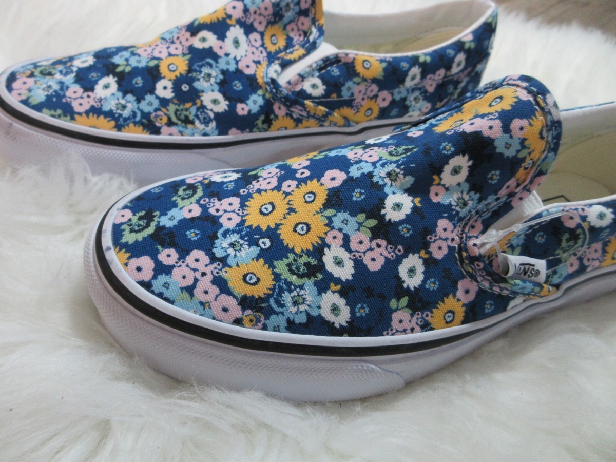 Flower Vans Slip On Blu Vans Shoes Super Rare Vans X Takashi Flower Vans Slip On Blu Vans Shoes Super Rare Vans X Takashi