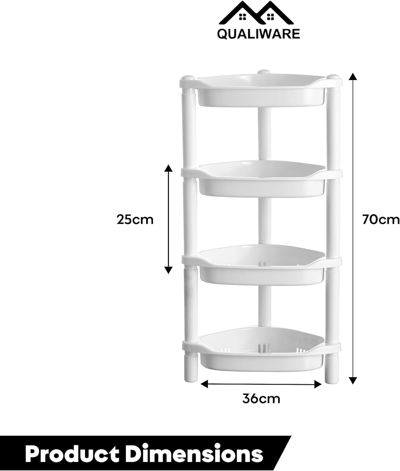 4 Tier Kitchen Corner Storage Rack Bathroom Shower Caddy Fruit Tidy