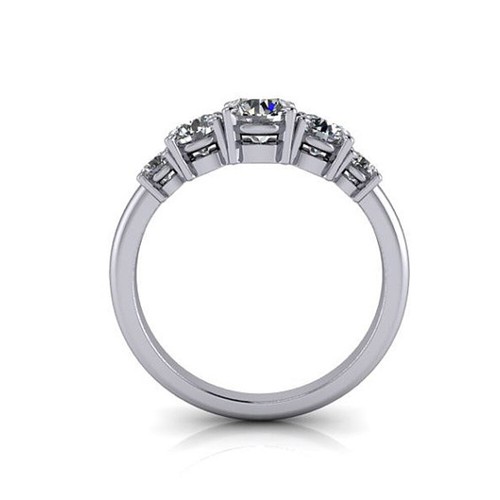 Round Cut 0.87Ct D/VVS1 Moissanite Engagement Ring 14K Solid White Gold Size 7 8 - Picture 3 of 6