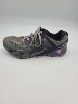 Merrell Wo's Sz 9 Agility Peak Flex 2 E-Mesh Sneaker Charcoal/Purple *No Insole