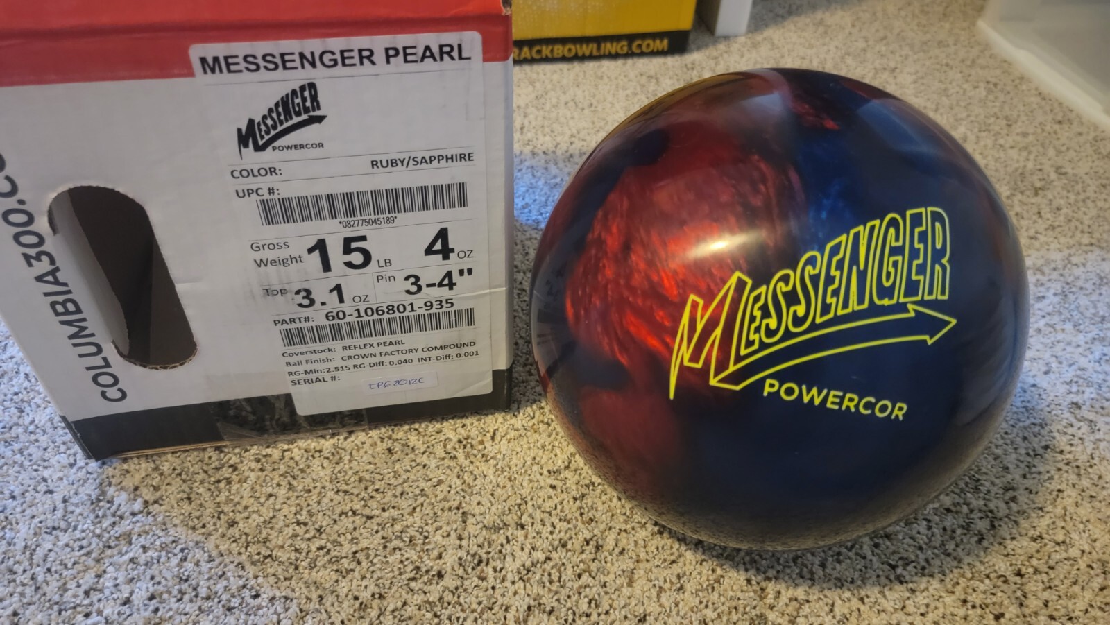 Columbia Messenger Pearl Powercor Bowling Ball | 15 Pounds |
