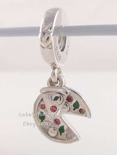 collar pareja pizza y slide de pizza hecho de cerámica