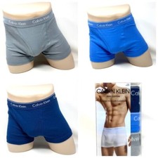 Calvin Klein Iconic 3 Pack Men's Cotton Logo Blue Gray Trunk NB4002935