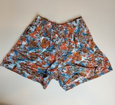 Vintage Maggie Lawrence High Waist Shorts Floral Multicolor Elastic Waist Size M