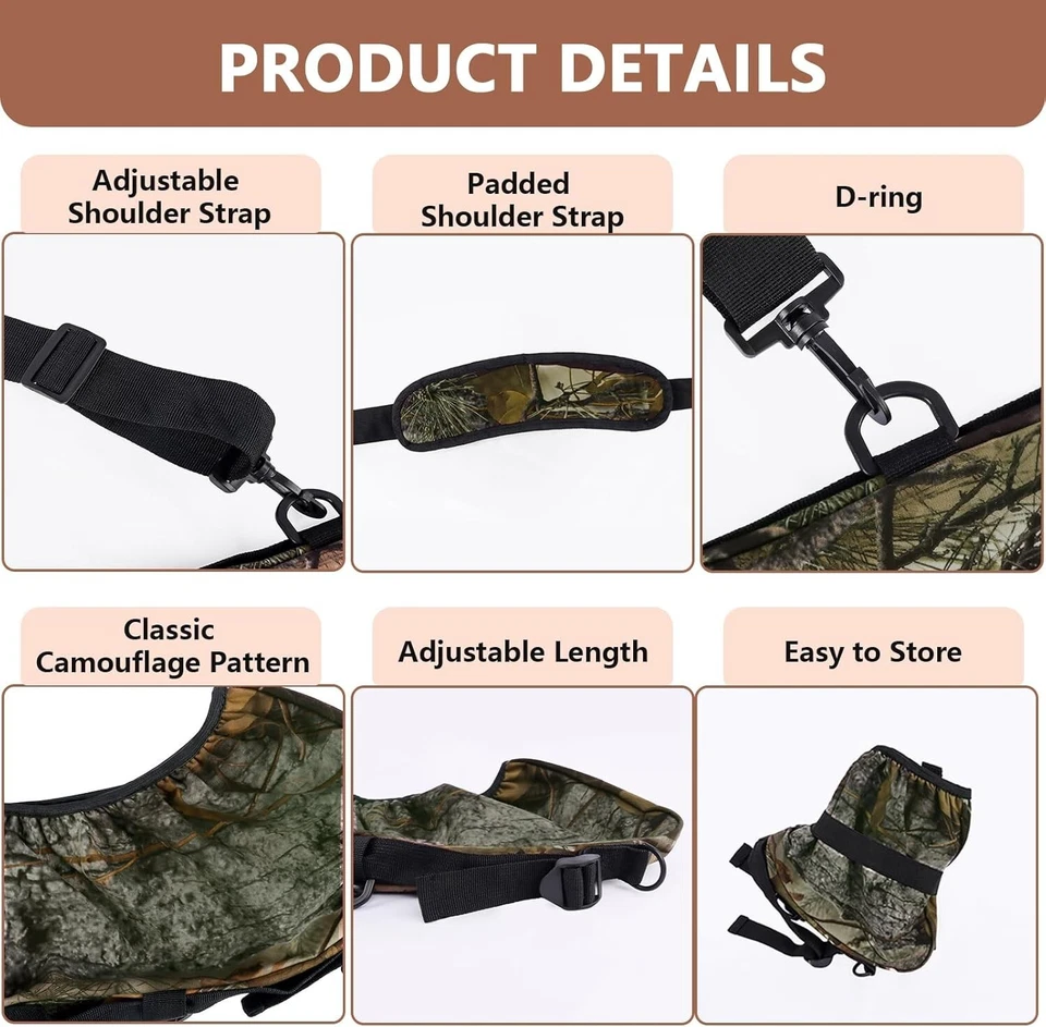Compound Bow Sling, 2 Modes Adjustable Length & Shoulder Strap Camouflage Fabric - Image 3 of 4