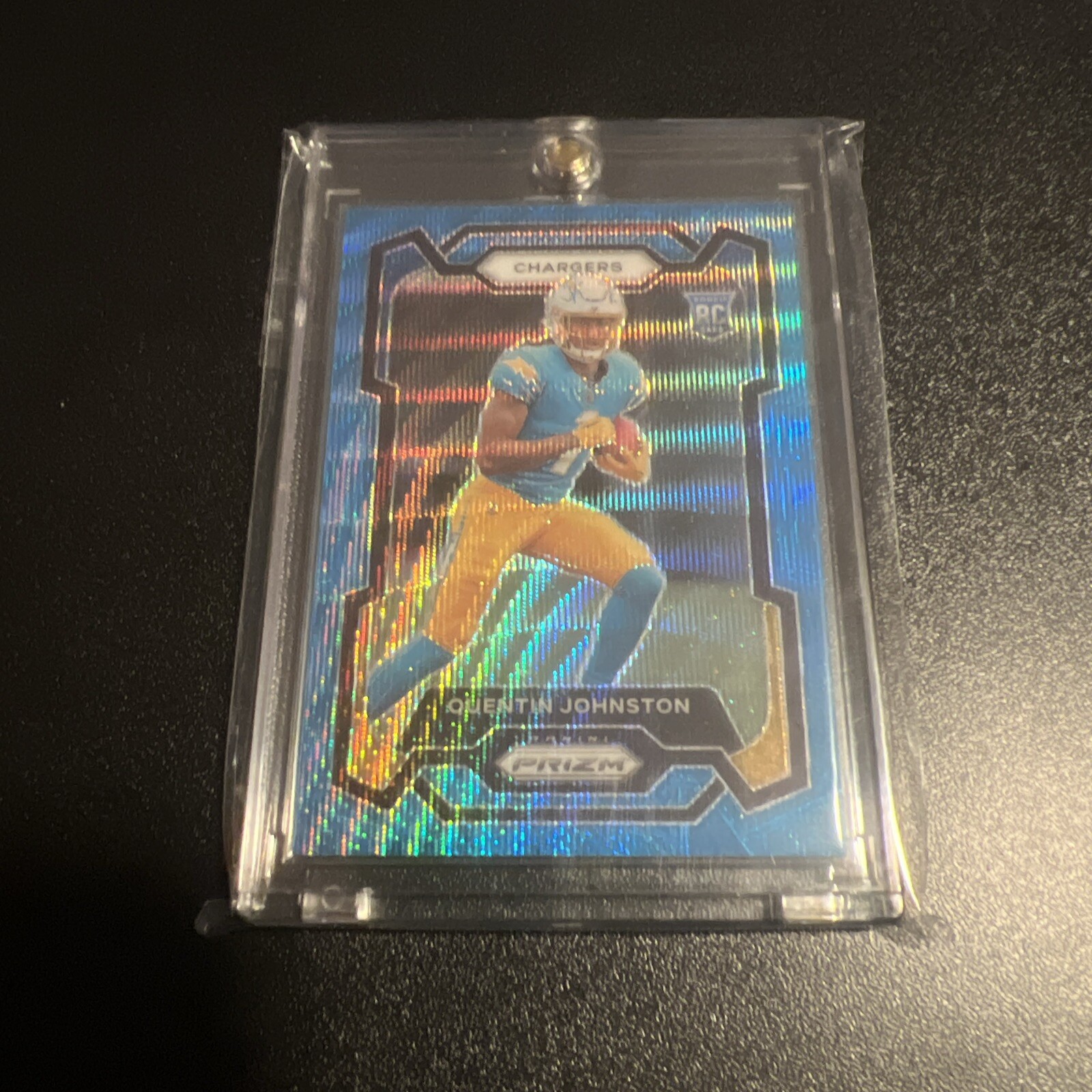 QUENTIN JOHNSTON 2023 Panini Prizm #353 Blue Wave Prizms Rookie RC #28/199