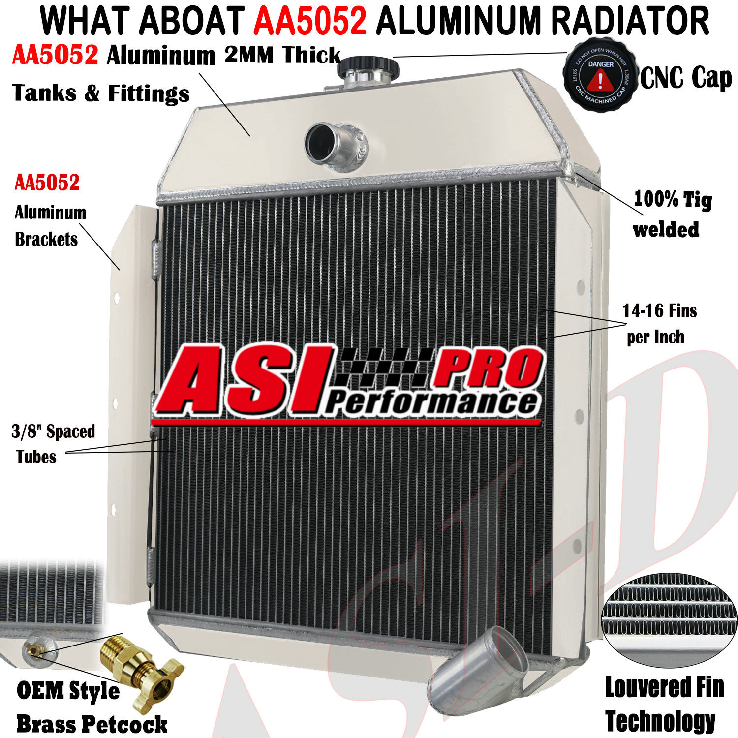3 Row Aluminum Radiator For 1941-1949 1947 International Truck Pickup MT CC4960