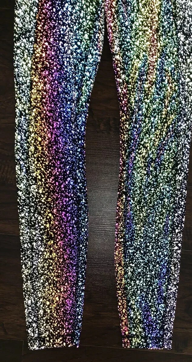 NWOT Lululemon Speed Up V Tights Pants Rainbow Reflective