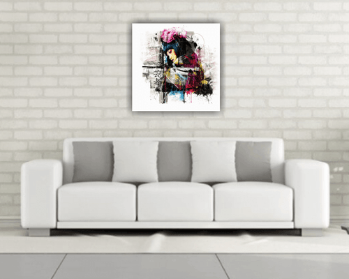 Japanese Bright Wall Art Printed Canvas Stretched Over A Solid Pine Frame - Picture 2 of 3