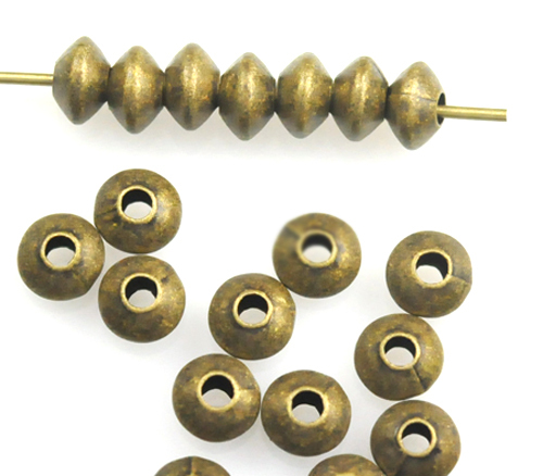 100 metallbeschichtet Rondelle Zwischenring Perlen 5 mm Gold Silber Metall Antik Silber - Bild 5 von 6