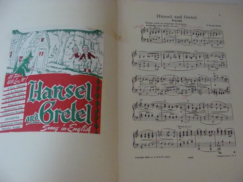 Humperdinck Hansel & Gretel c1937 English Vocal Score USED Artist's Copy Wette - Picture 3 of 5