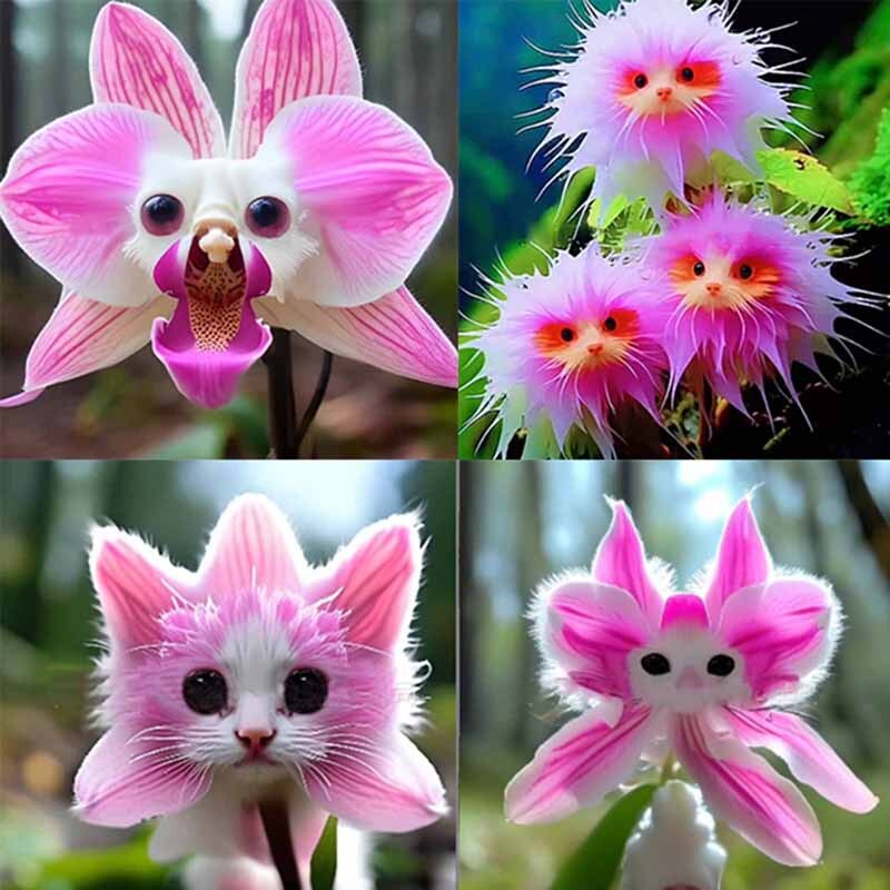Rare Cat Face Orchid Seeds Dracula Simia Cute Garden Flower Plant Decor  