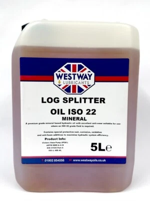 WESTWAY LUBRICANTS LTD Log Splitter Oil ISO 22 5 Litres High Quality Mineral Oil 5L