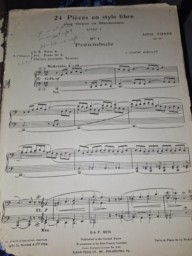 "24 Pieces en Style Libre" for Organ Harmonium by Louis Vierne ~ 38 Pages #45 - Picture 3 of 4