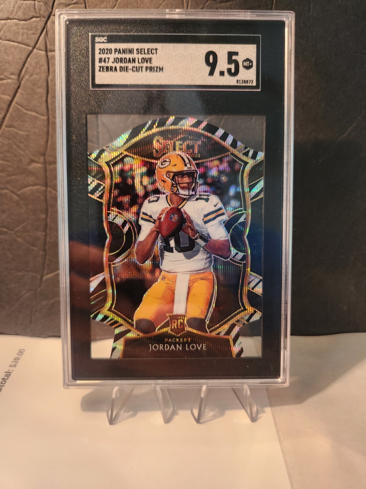 2020 Select JORDAN LOVE Rookie Zebra Die-Cut Prizm #47 Concourse, Exc Condition