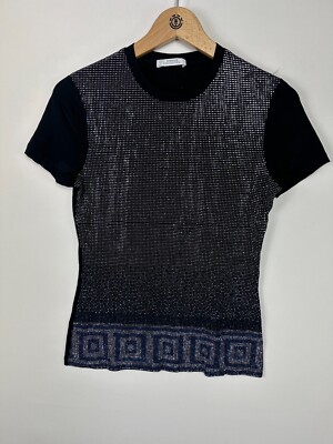 Authentic Ex Sample Piece Versace Collection Embellished Tee Size 42 UK 10