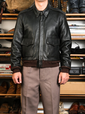 Simons A-2 Flying Militärjacke Stoumont Goatskin Motorradjacke Bomber Mäntel 