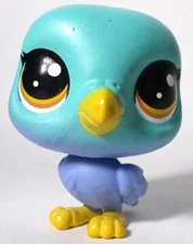 LPS Littlest Pet Shop 3-157 Parakeet Bird Blue Purple Toy Figure
