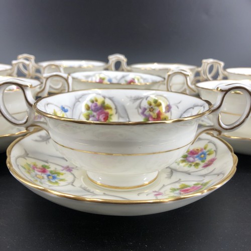 Antica zuppiera e piattini Hammersley & Co Ovington Bros. NY 8 panna brodo - Foto 6 di 12
