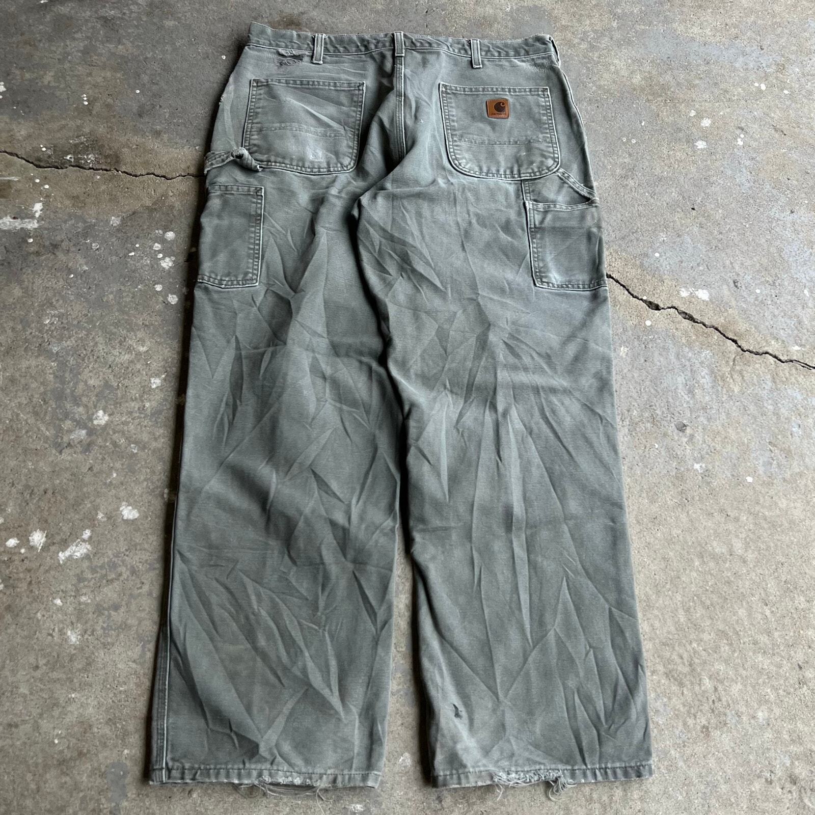 Vintage Y2K green mos Carhartt work wear carpenter pants