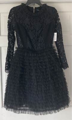 black satin lace mini dress Deralina Bodycon Dress in Satin Black with Lace main image 1