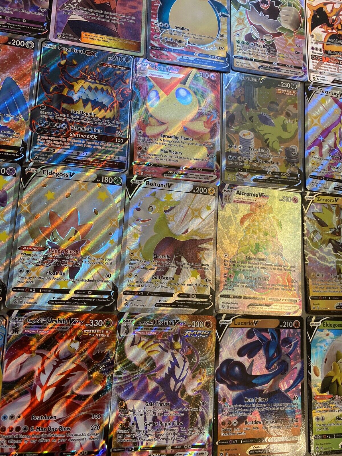 Lote de 10 Cartas Pokemon Gx, V Max e V Astro