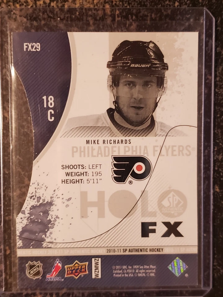2010-11 SP Authentic Holo FX MIKE RICHARDS Die Cut #FX29 Philadelphia Flyers SP! - Image 2 of 2