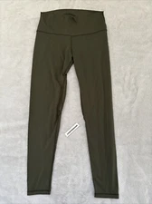 Yelete Active Classic Workout High Waisted Super Stretch Leggings In Olive Green