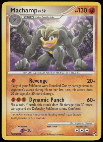 Machamp 31/130 LP Diamond & Pearl Rare Pokemon