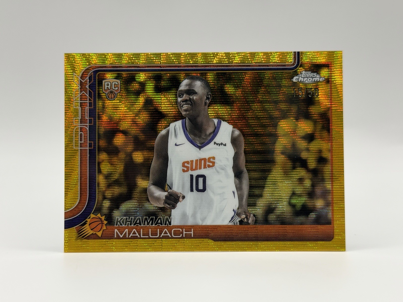 KHAMAN MALUACH - 2025-26 Topps Chrome #260 - GOLD WAVE REFRACTOR /50 - Rookie