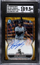 2023 Bowman Draft Jacob Gonzalez 1st Chrome Gold Wave /50 SGC 9.5/10 Auto