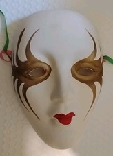 Ceramic Wall Decor Face Mask Mardi Gras Carnival Style Approx 7x5"