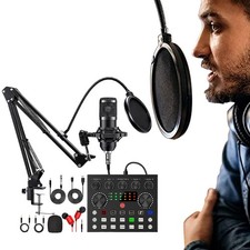 Microphone Set Home Studio Recording Kit Podcast Music Mixer Equipment Condense