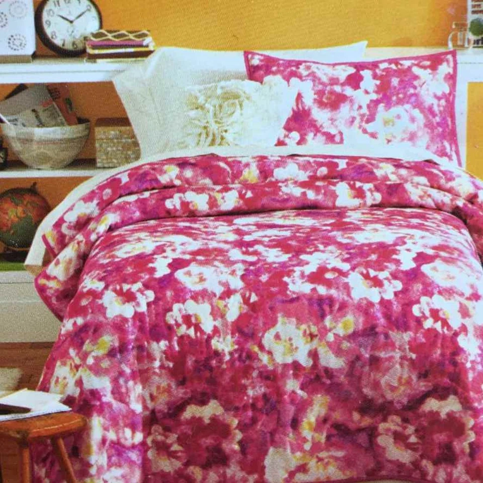 Edredón cama doble XL bonito rosa floral acuarela flores Foto 2 de 2