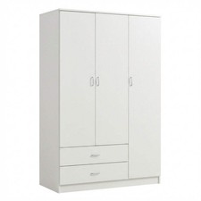 Armadio Guardaroba Camera Letto 3 Ante 2 Cassetti 120x52x190 Cm