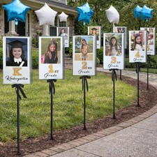 Graduation Decorations 2026 K12 Photo Yard Signs with Ground Stakes Class o...