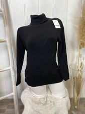 Rollkragen Pullover langarm Rolli Gr.34-36 XS/S Feinstrick Made in Italy Schwarz