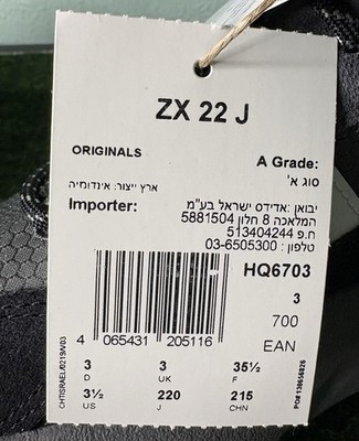 US Youth 3.5 - Adidas ZX 22 J “Grey White” HQ6703, Rare | eBay