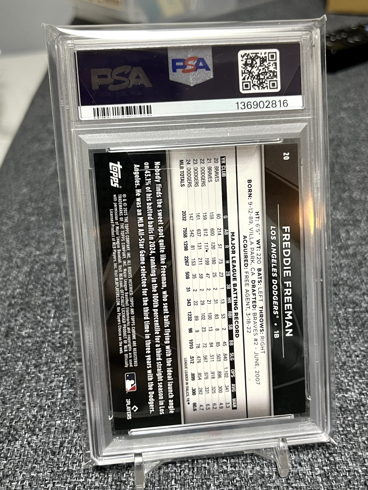 /150 PSA 10 !! 2025 Topps Chrome Black Freddie Freeman Blue Lava Dodgers view 2