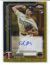 2025 Topps Gilded David Festa Rokie Gold Auto Minnesota Twins #CGA-DF 62/75