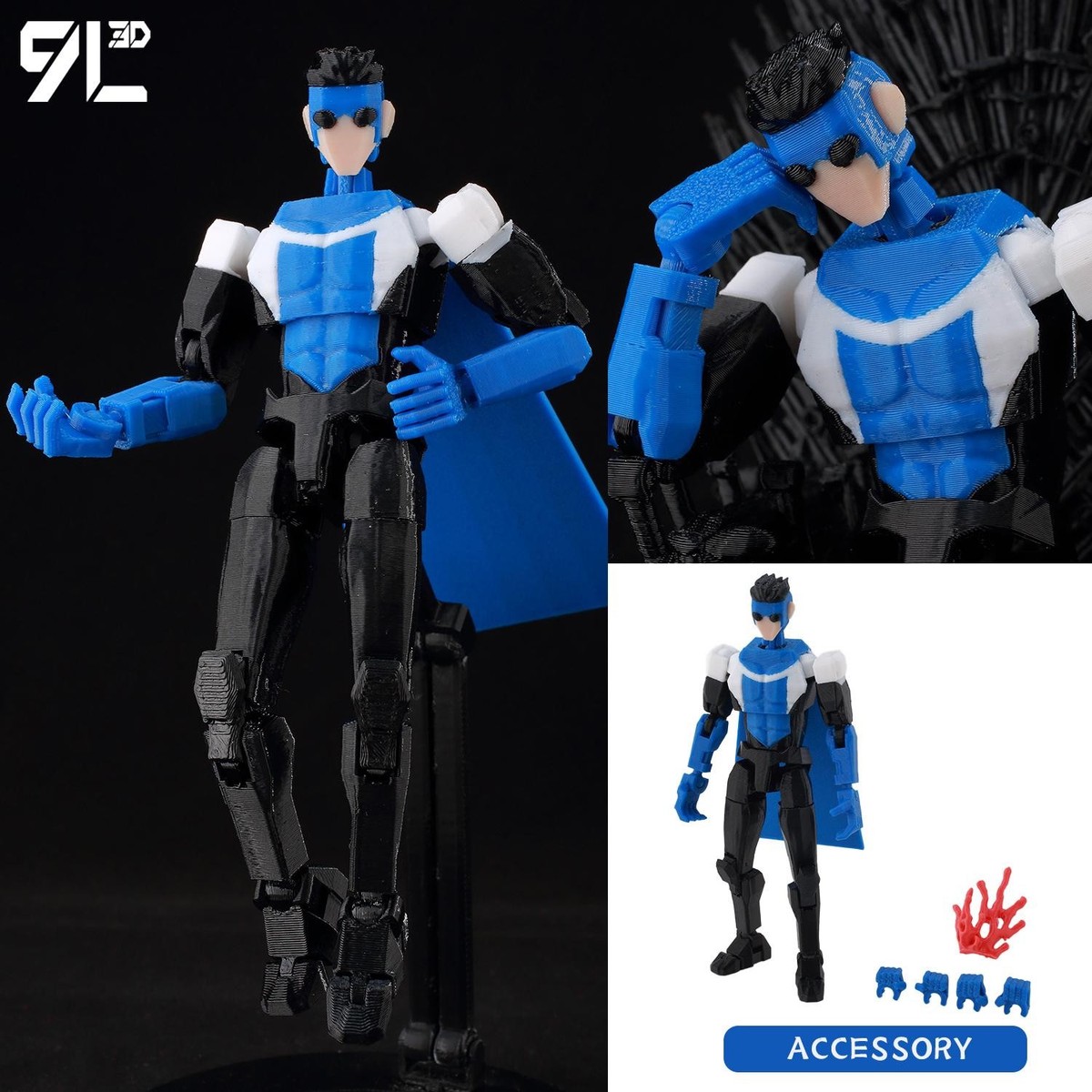 9l3d Lucky 13 Invincible Boy Conquer​ Omni Action Figure 3d