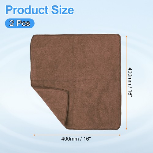 2pcs 16" x 16" Microfiber Cleaning Cloth Absorbent, Brown - Picture 2 of 7