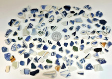 Genuine Surf Tumbled sea glass pottery Various Patterns  very small to small