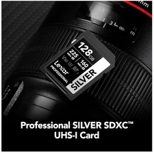 Enhanced 128GB UHS-I SDXC Memory Card, Silver, 225/160 MB/s