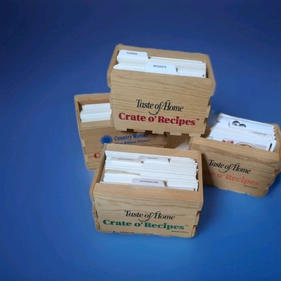 Recipes - 4 Taste of Home Crates Wooden Recipe Boxes 1990s