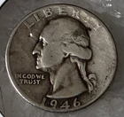 1946 P Washington 25c Quarter 90% Silver Coin Ungraded #6